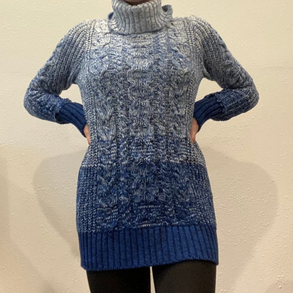 Blue Turtleneck Sweater